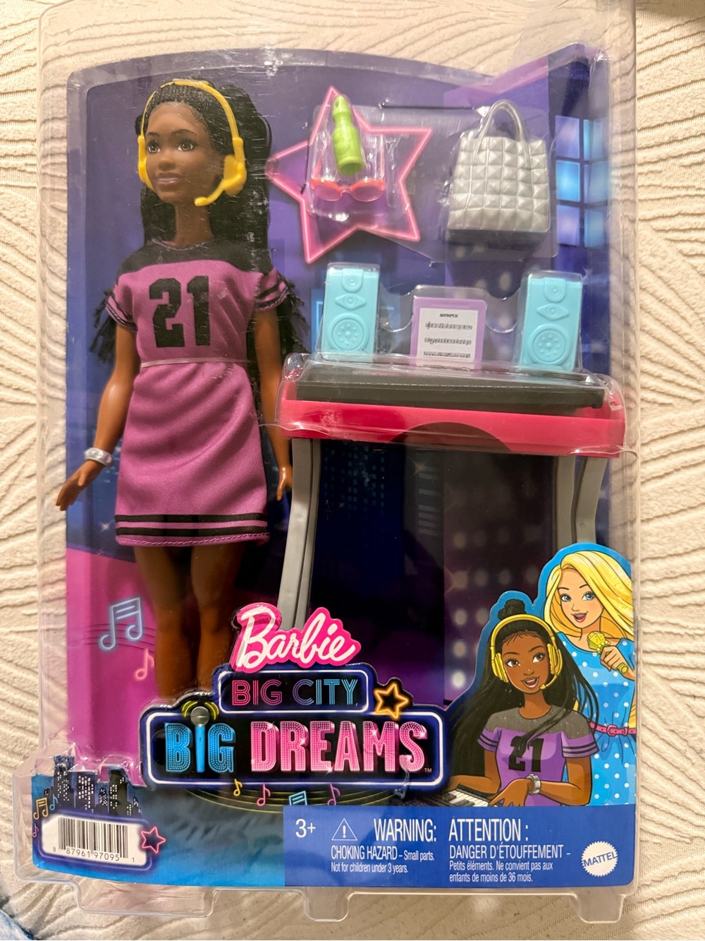 Barbie Big City Big Dreams Doll Outfit — Purple '21' Dress